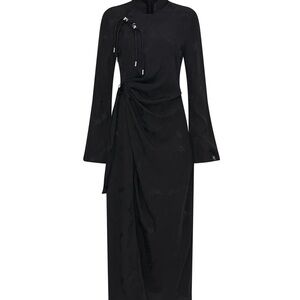 MUKZIN Linglong "Joyful Phoenix"  Chinese-Style Jacquard High-Slit  dress sz m